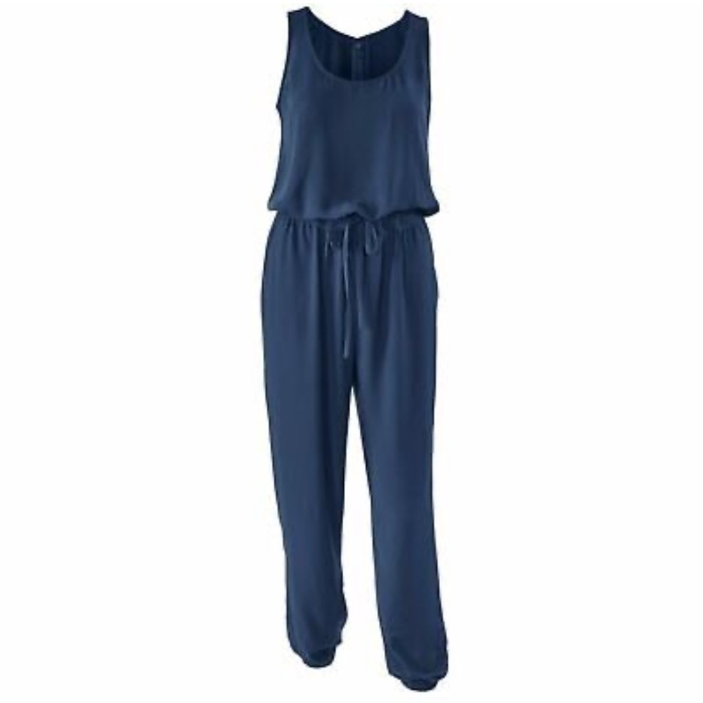CAbi Navy Elastic Waist Sleeveless Jumpsuit - Picture 3 of 16